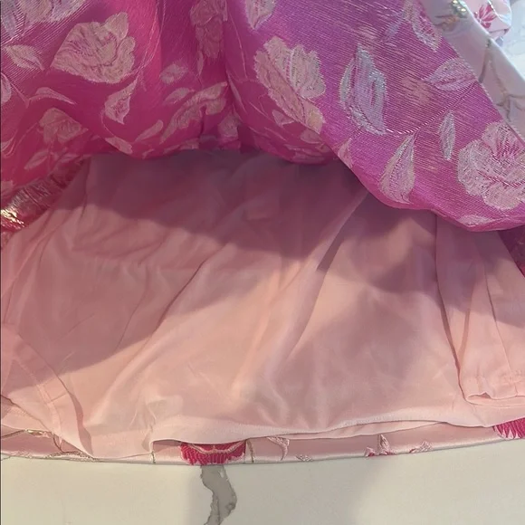 Vici Pink Bubble Mini Dress Marie Anne Floral Puff Sleeve - Picture 8 of 13